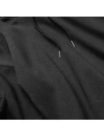 Krátká černá dámská tepláková mikina se stahovacími lemy (26030) Krátká černá dámská tepláková mikina se stahovacími lemy (26030)