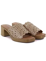 Dámské otevřené béžové žabky na jehlovém podpatku M.Daszynski MR2598-7