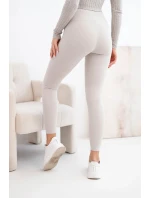 Dámské legíny s vysokým pasem a elastickým pasem béžové
