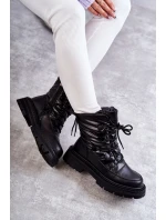 Dámské šněrovací boty do sněhu GOE KK2N4017 Černe