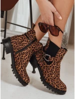 Dámské semišové kozačky s leopardím vzorem FashionStreet ZY1261