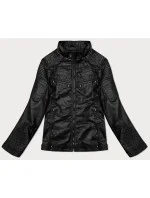 Černá pánská bunda z ekologické kůže (11Z8135)