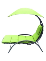 Lehátko se slunečníkem BERGAMO 200x125x180CM limetkově zelené