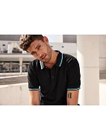 Daiber JN 1306 Pánské těžké piqué polo s proužky 02.1306 black/white/grey Daiber JN 1306 Pánské těžké piqué polo s proužky 02.1306 black/white/grey