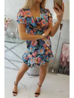 Květinové šaty s výstřihem do V černé Květinové šaty s výstřihem do V černé