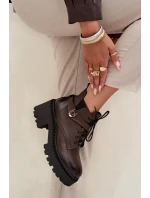 Dámské kotníkové boty se zdobeným páskem Zazoo – czekoládové