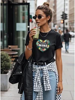 Dámské tričko s potiskem ke Dni matek černé FashionStreet NX5029RY