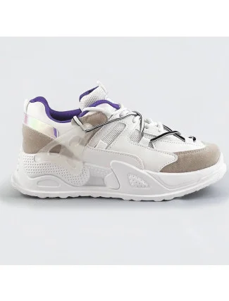 Bílé dámské sneakersy se dvojitými tkaničkami (7001) Bílé dámské sneakersy se dvojitými tkaničkami (7001)