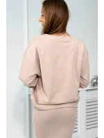 Souprava halenka + pruhované šaty béžová Souprava halenka + pruhované šaty béžová