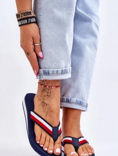 Dámské žabky na platformě Big Star LL274779 námořnická modrá