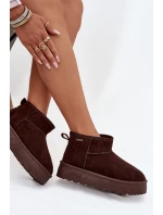 Dámské nízké sněhule na platformě Big Star – čokoládové