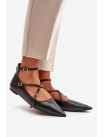 Dámské Baleríny S Špičatými Nosy A Propletenými Pásky Černé Violra