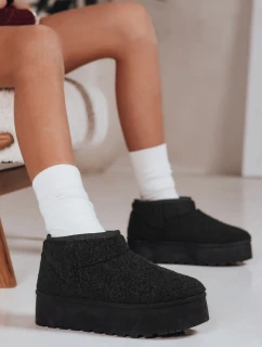 Dámské látkové sněhule s kožešinou černé FashionStreet ZY1296