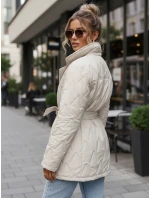 Dámská přechodná bunda s páskem světle béžová FashionStreet TY5587