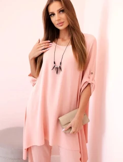 Sada halenky + kalhot s přívěskem tmavě pudrově růžová