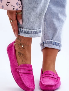 Dámské semišové mokasíny růžové Lenvie
