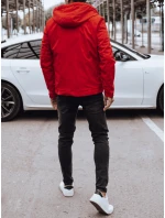 Pánská přechodná bunda s kapucí červená FashionStreet TX4886