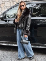 Dámská chlupatá bunda ramones černá FashionStreet TY5233