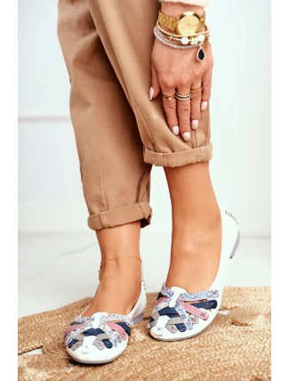 Dámské Kožené Baleríny Maciejka Bílé 01358-21