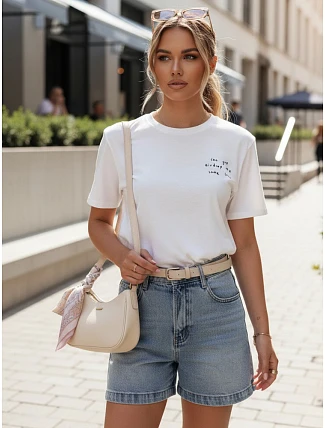 Dámské bavlněné tričko ABANDAR bílé FashionStreet RY2543