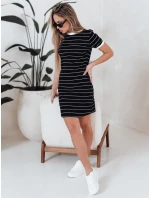 Dámské pruhované mini šaty FITLINES černé FashionStreet EY2584