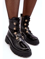 Dámské zateplené boty s ozdobnými knoflíky D&A MR870-51 Černé Dámské zateplené boty s ozdobnými knoflíky D&A MR870-51 Černé