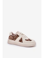 Dámské sneakers s leopardím vzorem na platformě béžové Nativira
