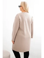 Dámské šaty Plus Size máslo s kapsou a rukávem 3/4 fango