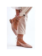 Dámské vázané baleríny s kamínky 6140 Béžová - Diamantique Dámské vázané baleríny s kamínky 6140 Béžová - Diamantique