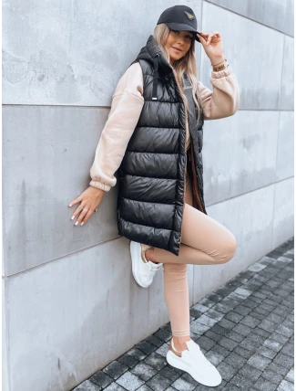 Dámská dlouhá prošívaná zimní vesta NOMADNECTAR černá FashionStreet TY3843 Dámská dlouhá prošívaná zimní vesta NOMADNECTAR černá FashionStreet TY3843