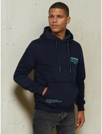 Pánská mikina s kapucí tmavě modrá FashionStreet BX5689 Pánská mikina s kapucí tmavě modrá FashionStreet BX5689