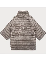 Oboustranná dámská bunda plus size s 3/4 rukávy Goodlookin cocoa/panther (M6-6308-358)