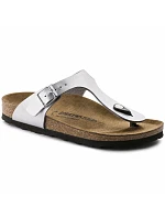 Dámské žabky Birkenstock Gizeh Birko-Flor silver regular wide (0043851) dámské Dámské žabky Birkenstock Gizeh Birko-Flor silver regular wide (0043851) dámské