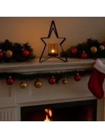 KOVOVÝ SVÍCEN 31,5 CM HVĚZDA SLÍDA