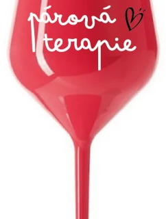 PÁROVÁ TERAPIE - červená nerozbitná sklenice na víno 470 ml