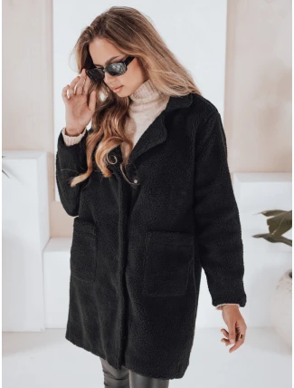 Dámský plyšový kožich černý FashionStreet NY0756