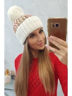 Dámská čepice s bambulí Ellen K325 ecru Dámská čepice s bambulí Ellen K325 ecru