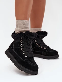 Dámské Zimní Boty Na Platformě S Kožíškem Big Star SS274369 Černé