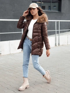 Dámská zimní bunda s kapucí WINTERCHIC hnědá FashionStreet TY4458