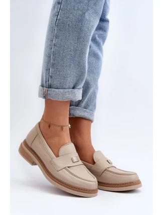 Zazoo 20165 Dámské kožené mokasíny béžové