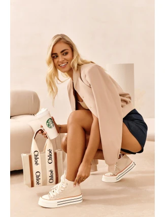 Dámské tenisky na platformě béžové Aineri