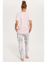 Italská móda Dracena cr. r. long. barva:růžová/potisk