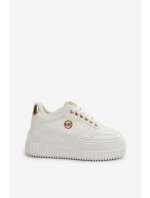 Tenisky Sportovní Boty Dámské Zateplené Na Masivní Podešvi Bílé Ardiela