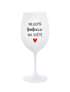 NEJLEPŠÍ BABIČKA NA SVĚTĚ - bílá  sklenice na víno 350 ml