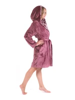 Dámský župan Flora s kapucí 4856 4853 krátký mauve wine - Vestis