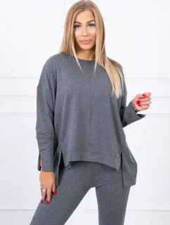 Souprava s oversize halenkou v grafitové barvě