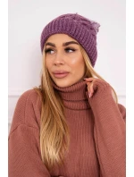 Fleecová čepice Ilona K218 fialová+bílá