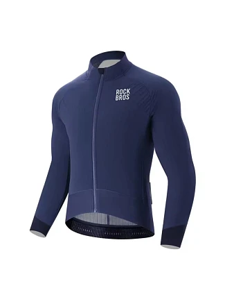Rockbros YDWT014 zimní fleecová dvouvrstvá cyklistická bunda velikost M - modrá