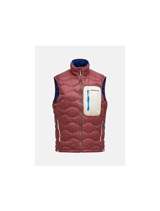 Pánská péřová vesta PEAK PERFORMANCE M Helium Utility Down Vest, červená barva Pánská péřová vesta PEAK PERFORMANCE M Helium Utility Down Vest, červená barva