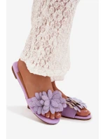 Dámské ploché s ozdobou Fialové Grelora